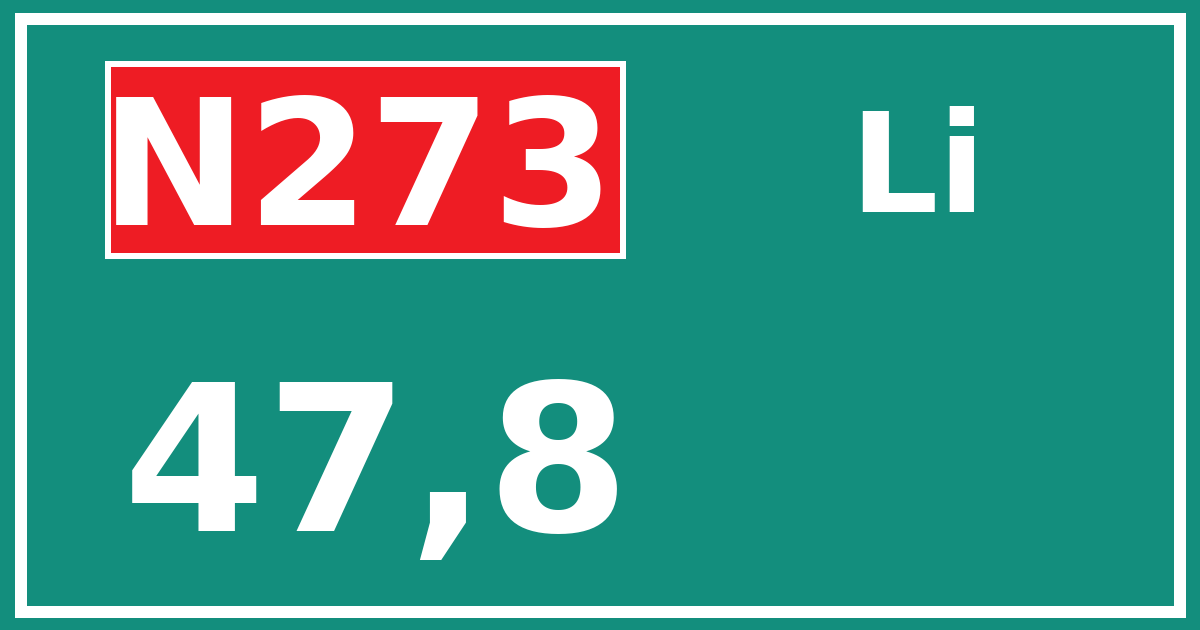 Hectometerbord N273 47,8 zijde Li