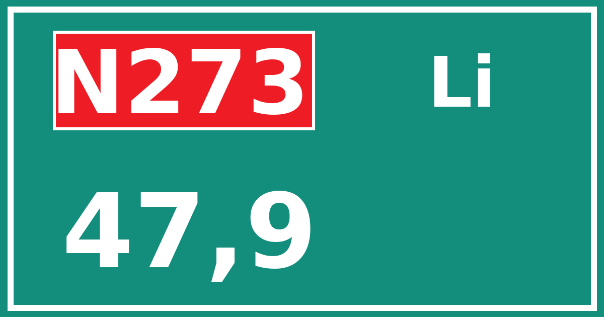 Hectometerbord N273 47,9 zijde Li