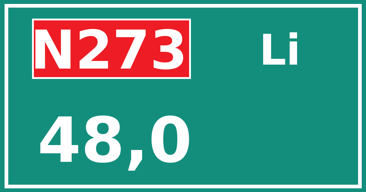 Hectometerbord N273 48,0 zijde Li