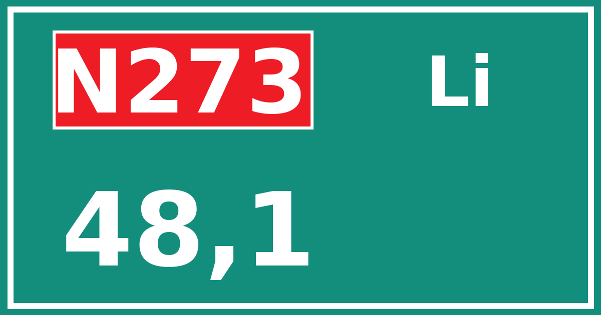 Hectometerbord N273 48,1 zijde Li
