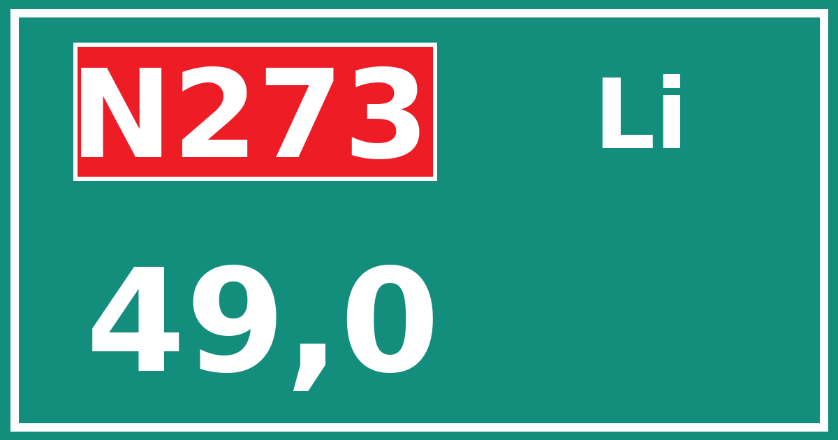 Hectometerbord N273 49,0 zijde Li