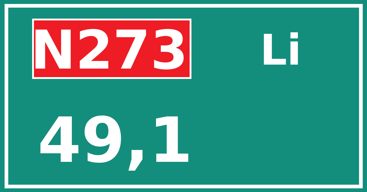 Hectometerbord N273 49,1 zijde Li
