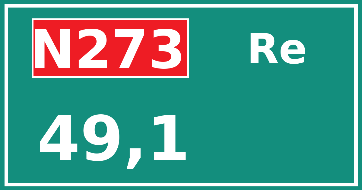 Hectometerbord N273 49,1 zijde Re