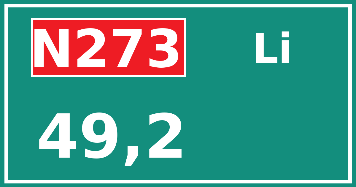 Hectometerbord N273 49,2 zijde Li