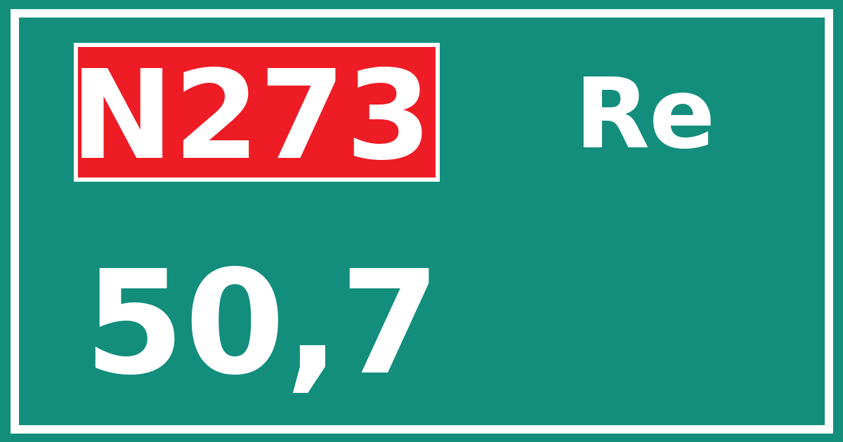 Hectometerbord N273 50,7 zijde Re