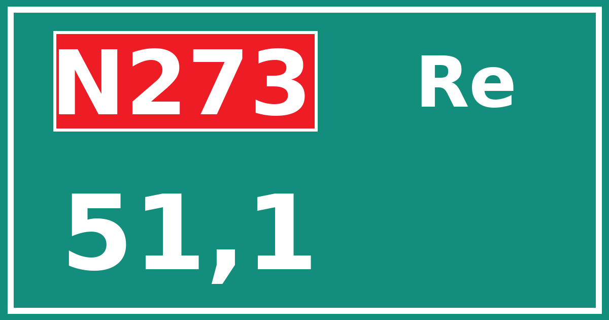 Hectometerbord N273 51,1 zijde Re