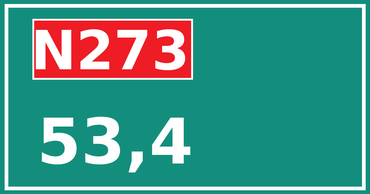 Hectometerbord N273 53,4
