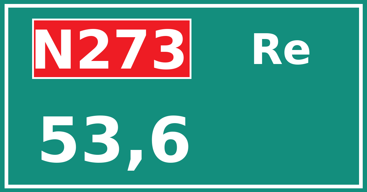 Hectometerbord N273 53,6 zijde Re