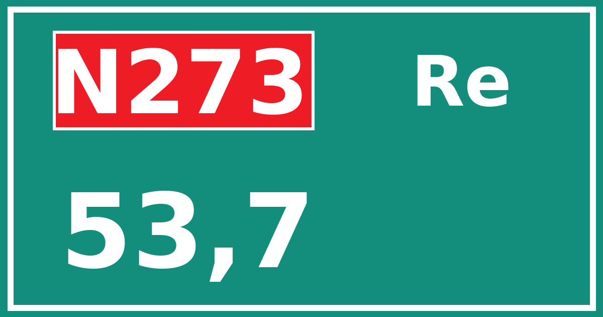 Hectometerbord N273 53,7 zijde Re