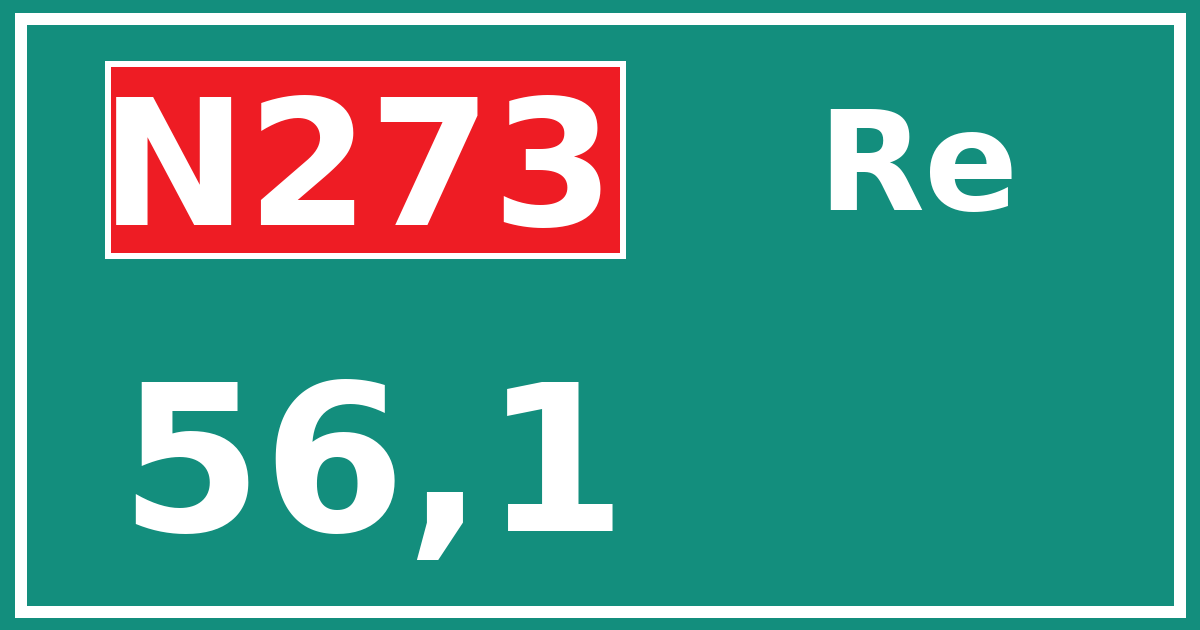 Hectometerbord N273 56,1 zijde Re