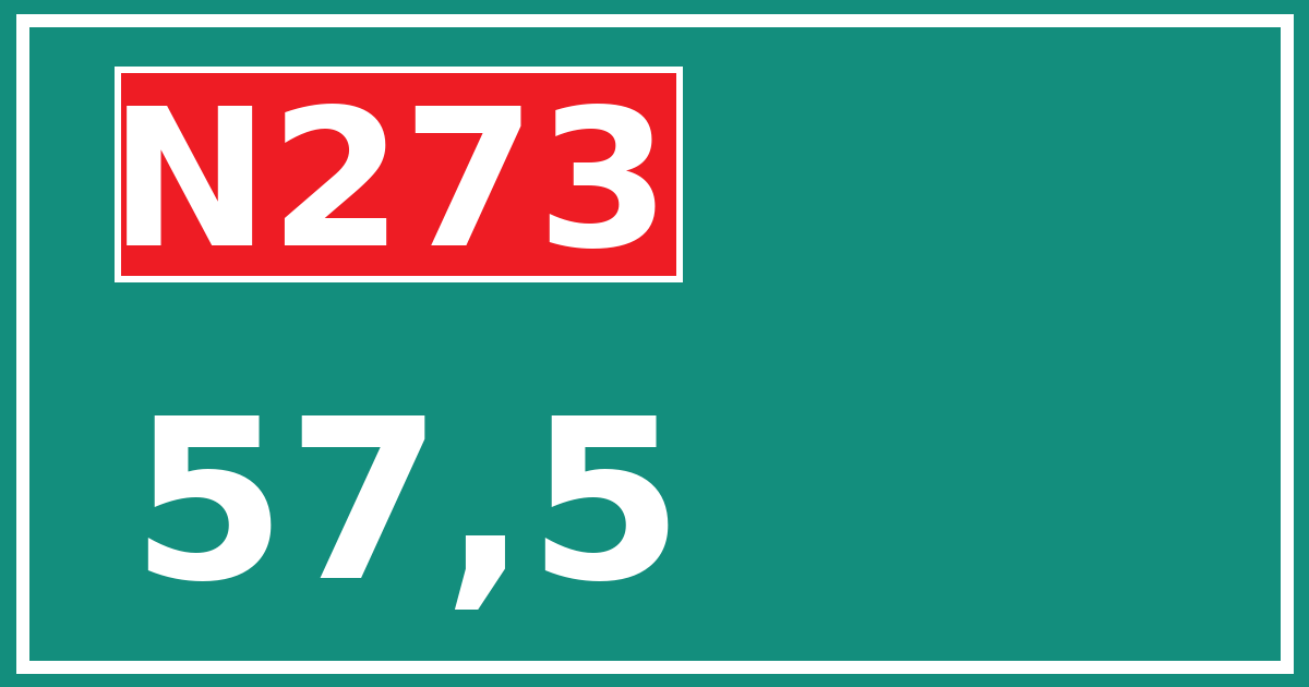 Hectometerbord N273 57,5