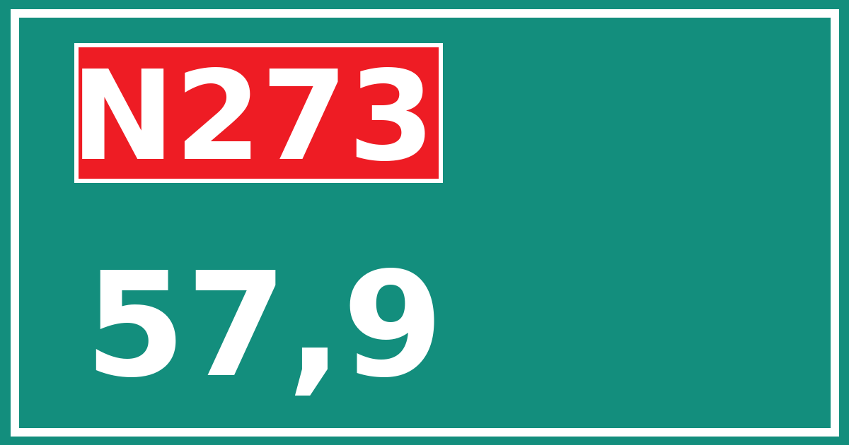 Hectometerbord N273 57,9