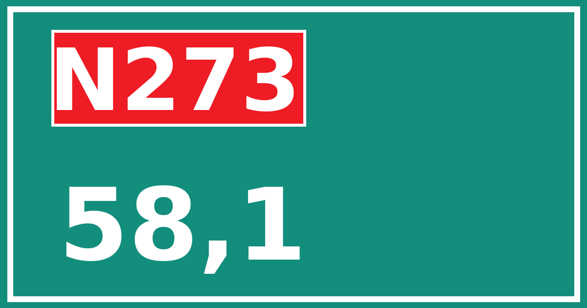Hectometerbord N273 58,1