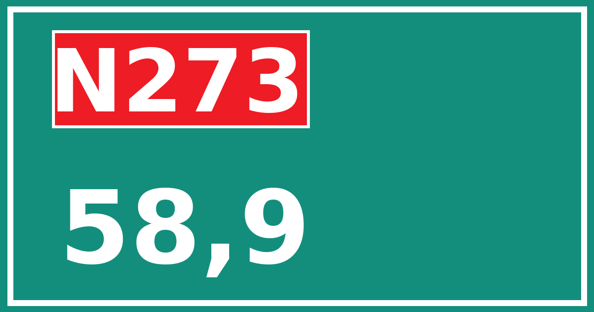 Hectometerbord N273 58,9