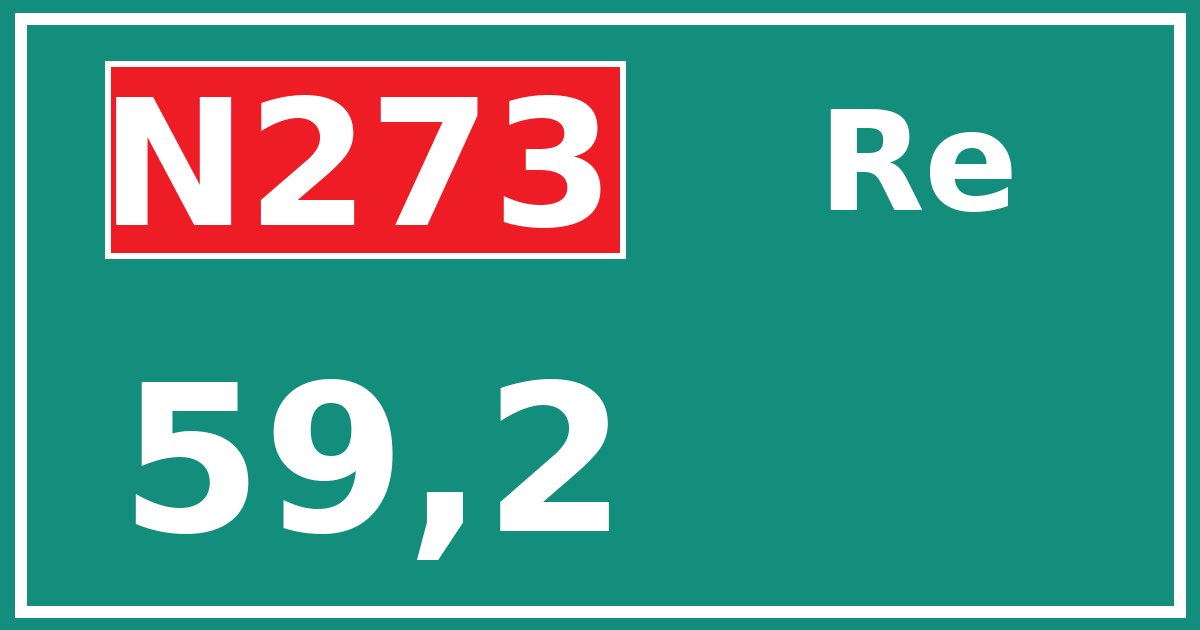 Hectometerbord N273 59,2 zijde Re