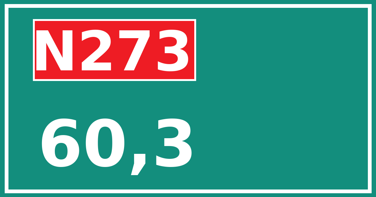 Hectometerbord N273 60,3
