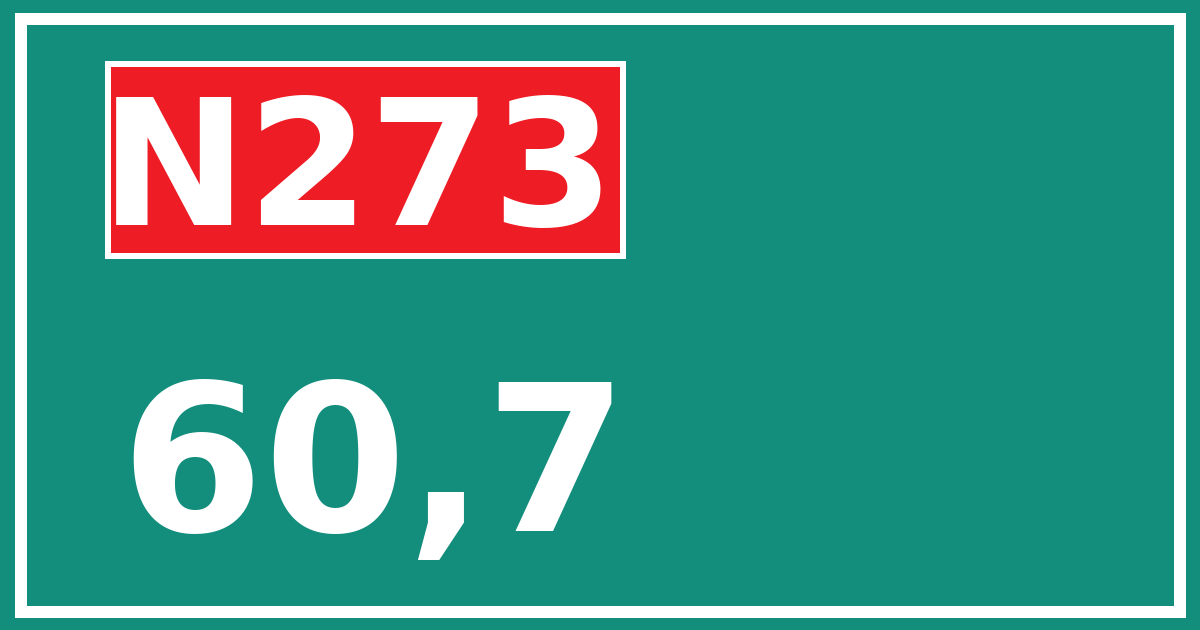 Hectometerbord N273 60,7