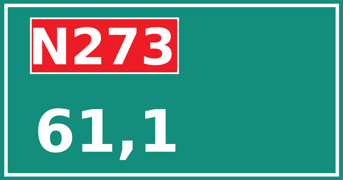 Hectometerbord N273 61,1