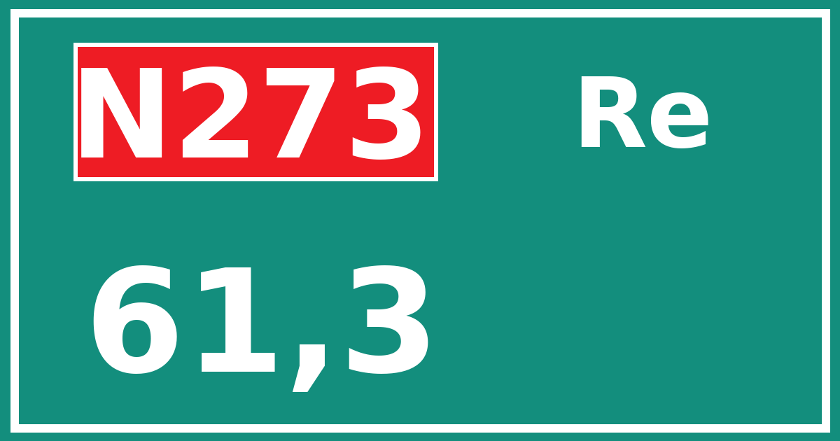 Hectometerbord N273 61,3 zijde Re