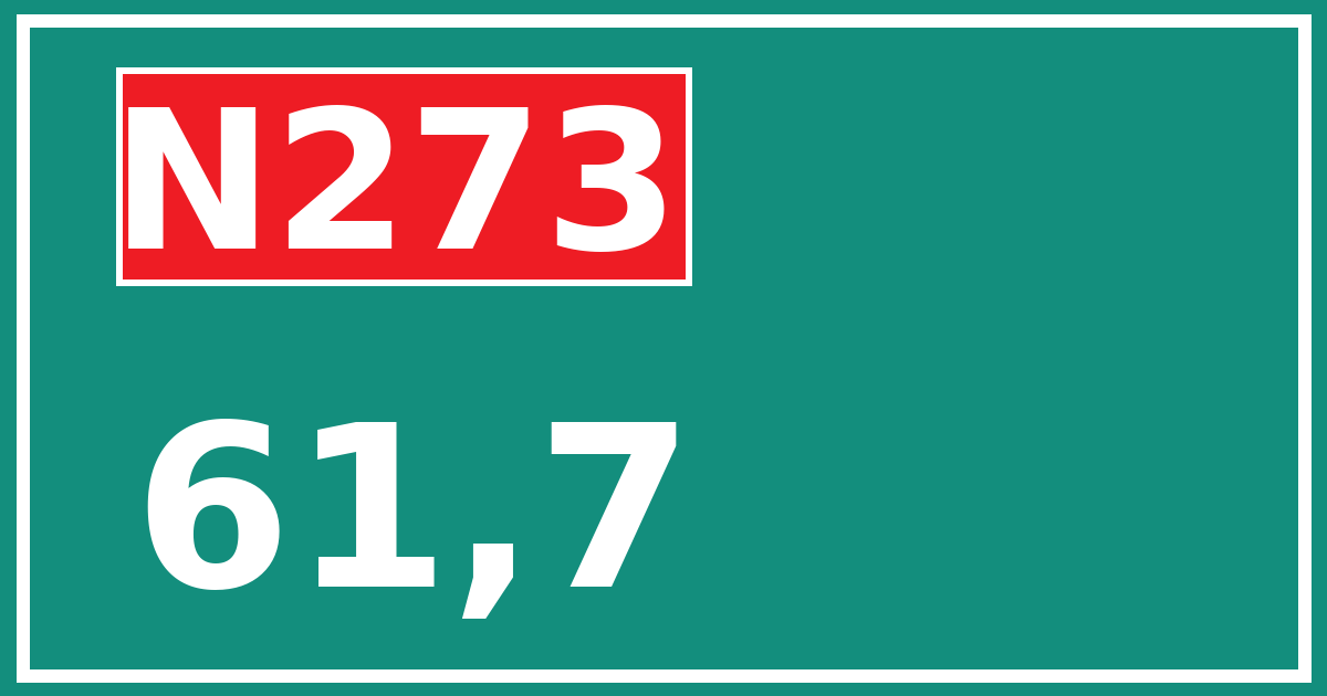 Hectometerbord N273 61,7