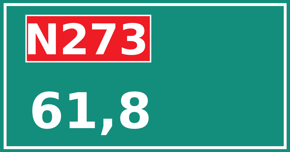 Hectometerbord N273 61,8