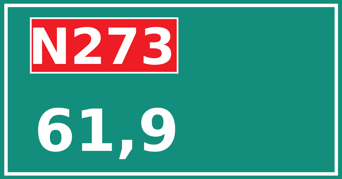 Hectometerbord N273 61,9