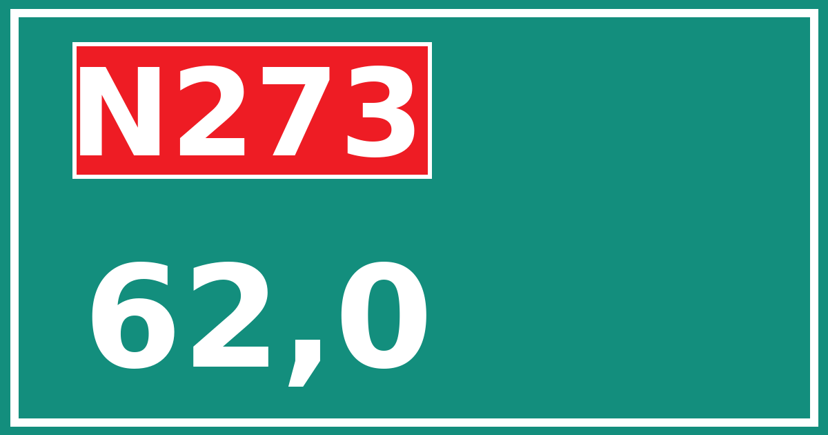 Hectometerbord N273 62,0