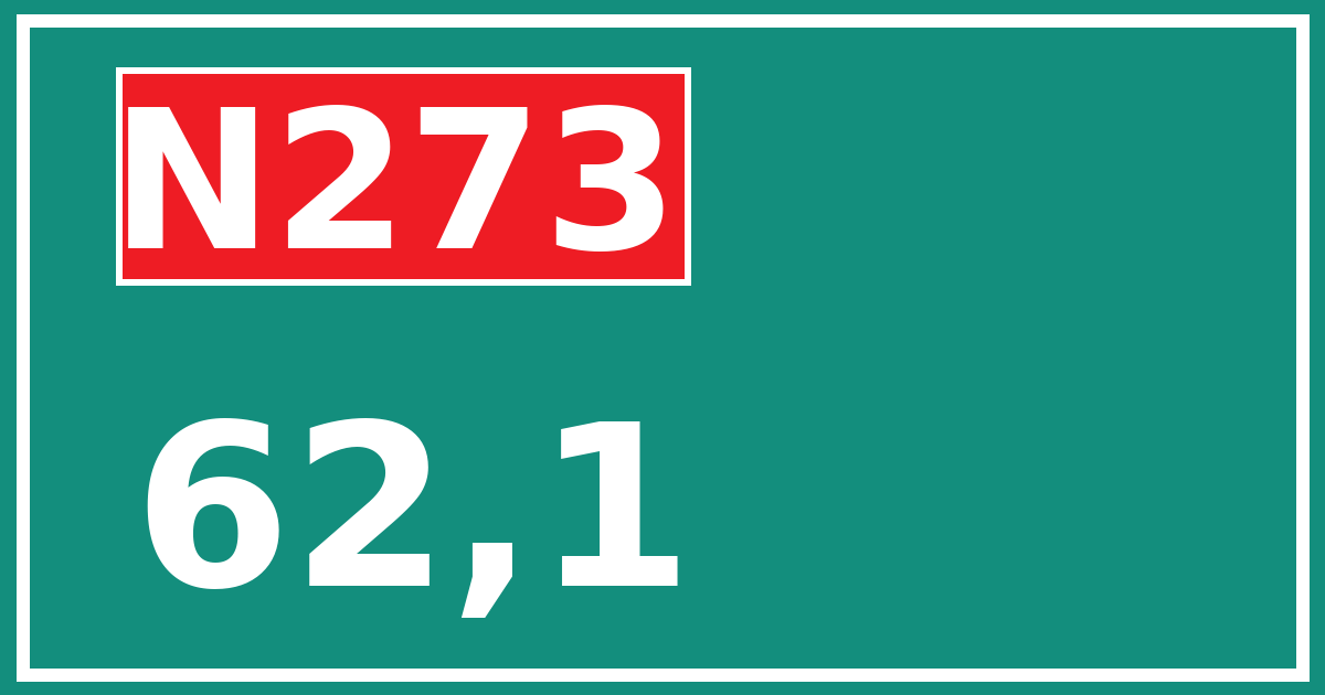 Hectometerbord N273 62,1