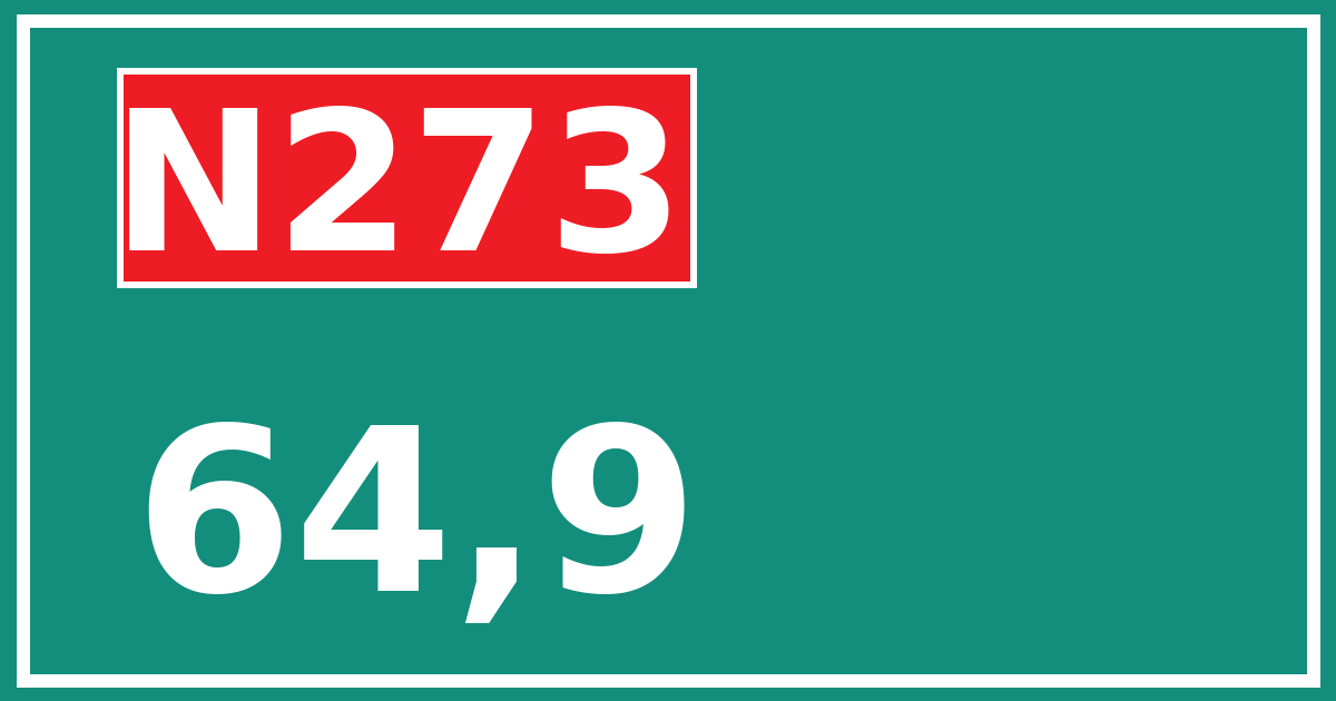 Hectometerbord N273 64,9