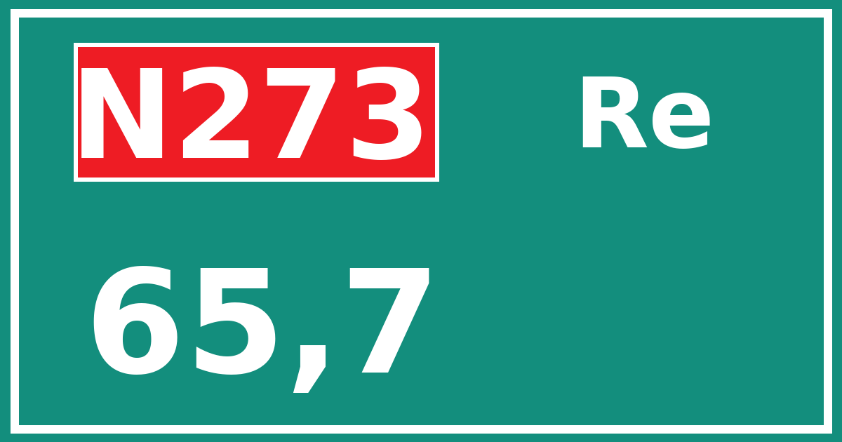 Hectometerbord N273 65,7 zijde Re