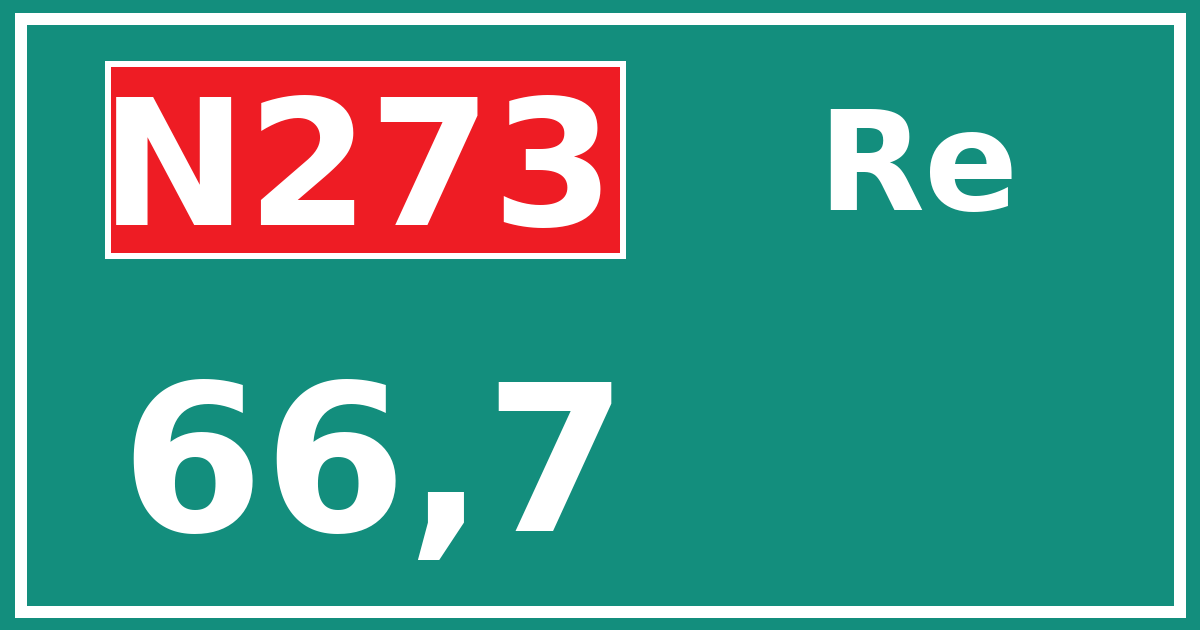 Hectometerbord N273 66,7 zijde Re