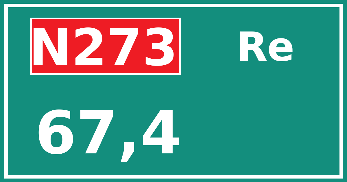 Hectometerbord N273 67,4 zijde Re