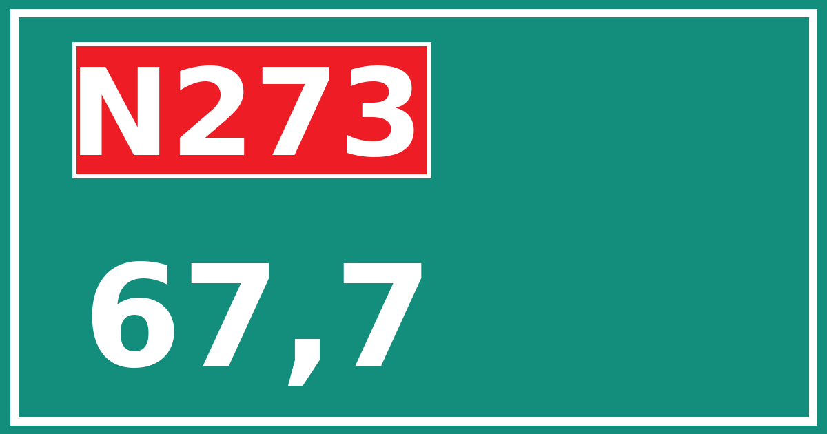 Hectometerbord N273 67,7
