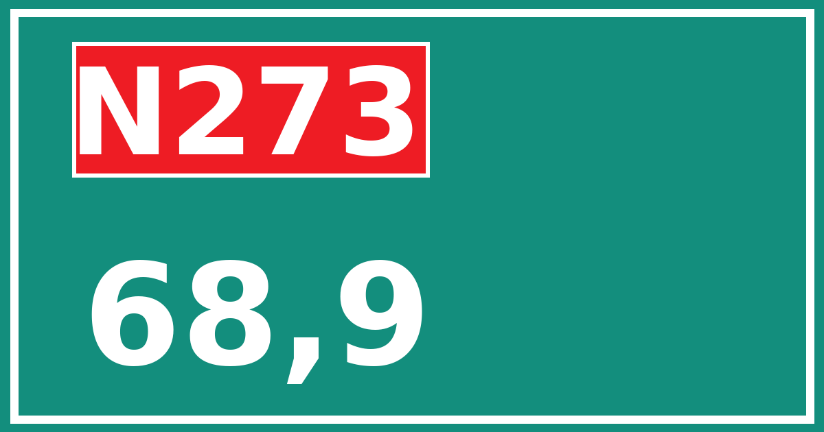 Hectometerbord N273 68,9