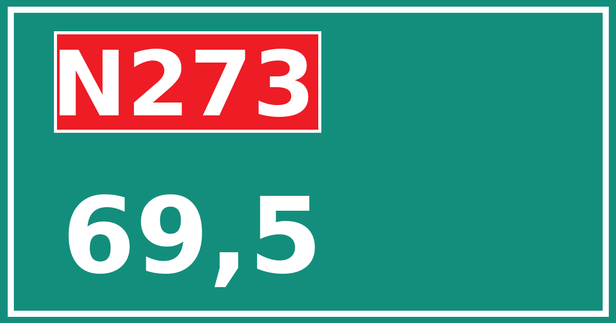 Hectometerbord N273 69,5