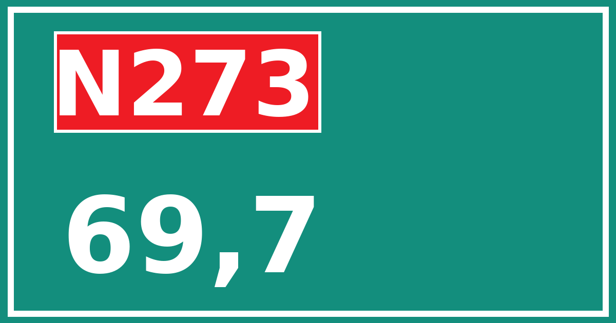 Hectometerbord N273 69,7