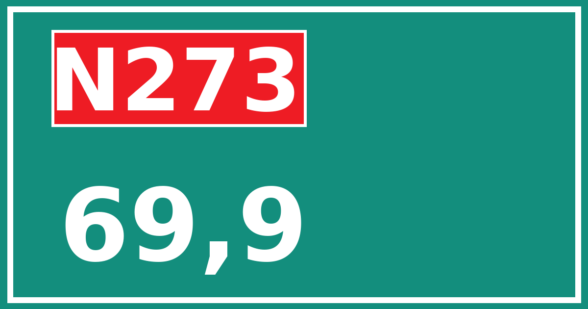 Hectometerbord N273 69,9