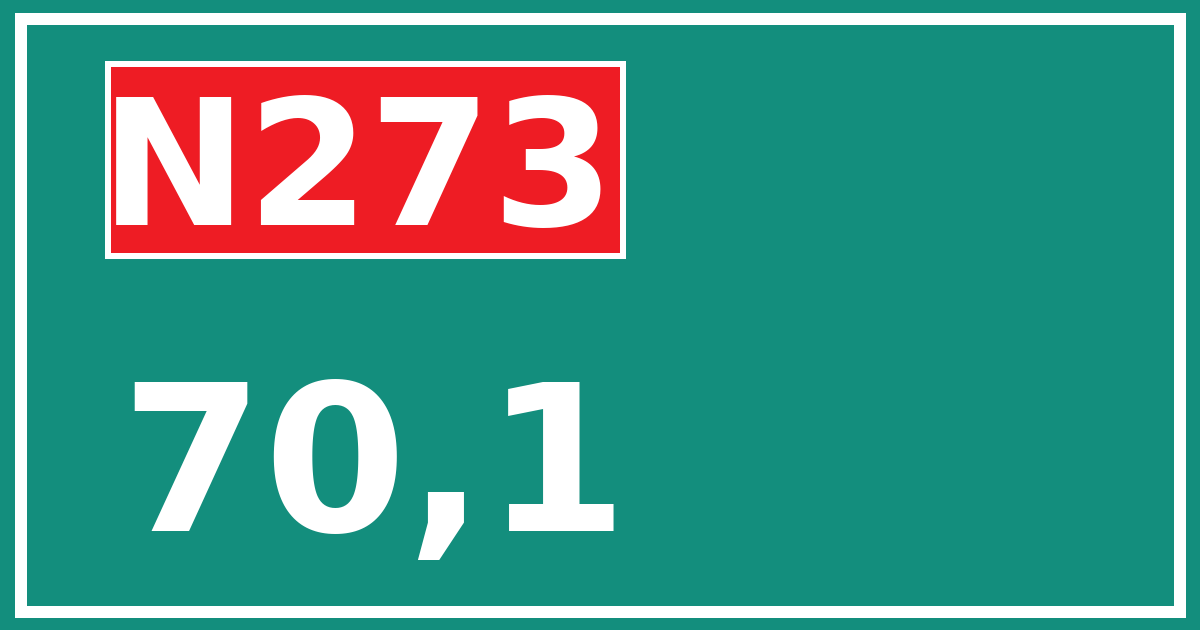 Hectometerbord N273 70,1