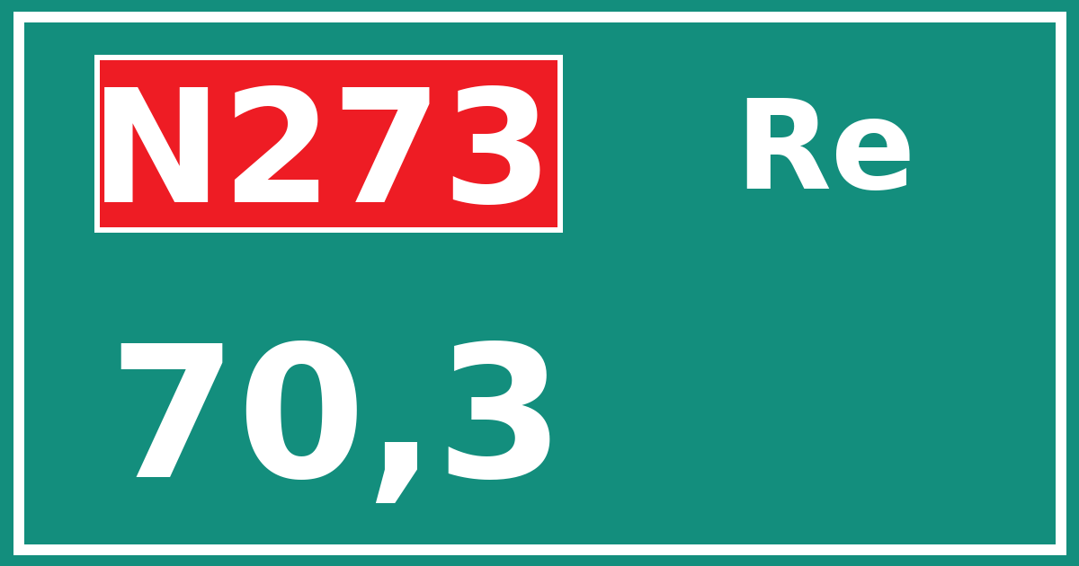 Hectometerbord N273 70,3 zijde Re