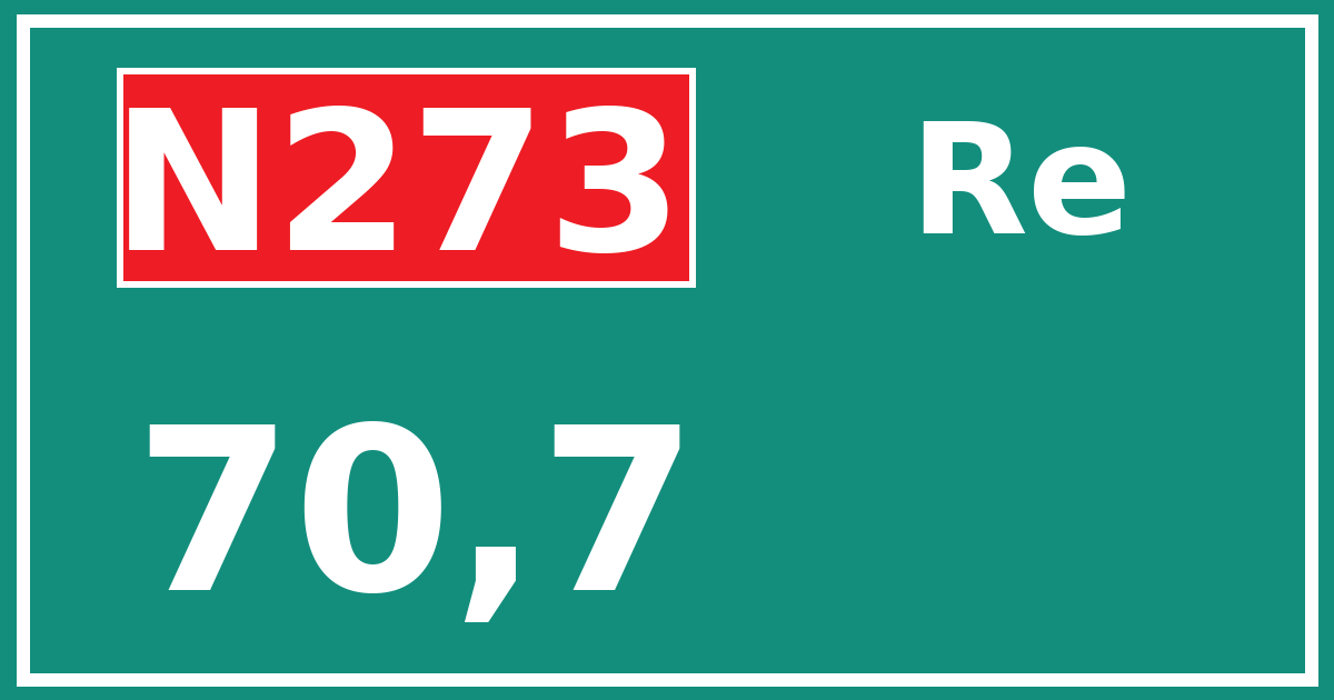 Hectometerbord N273 70,7 zijde Re