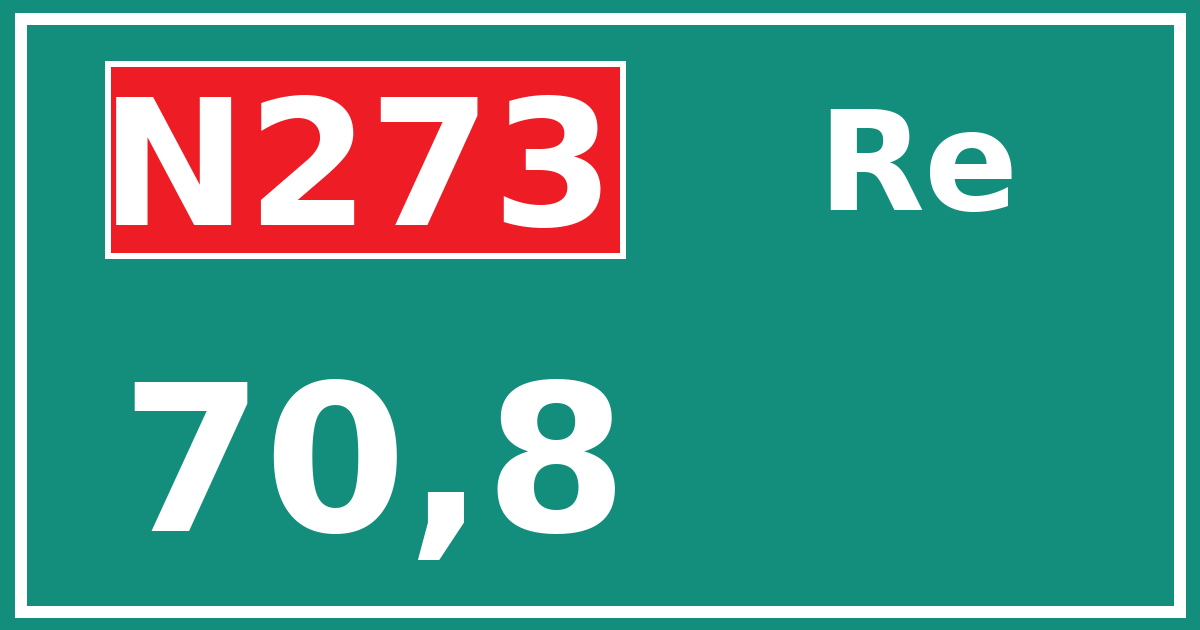 Hectometerbord N273 70,8 zijde Re