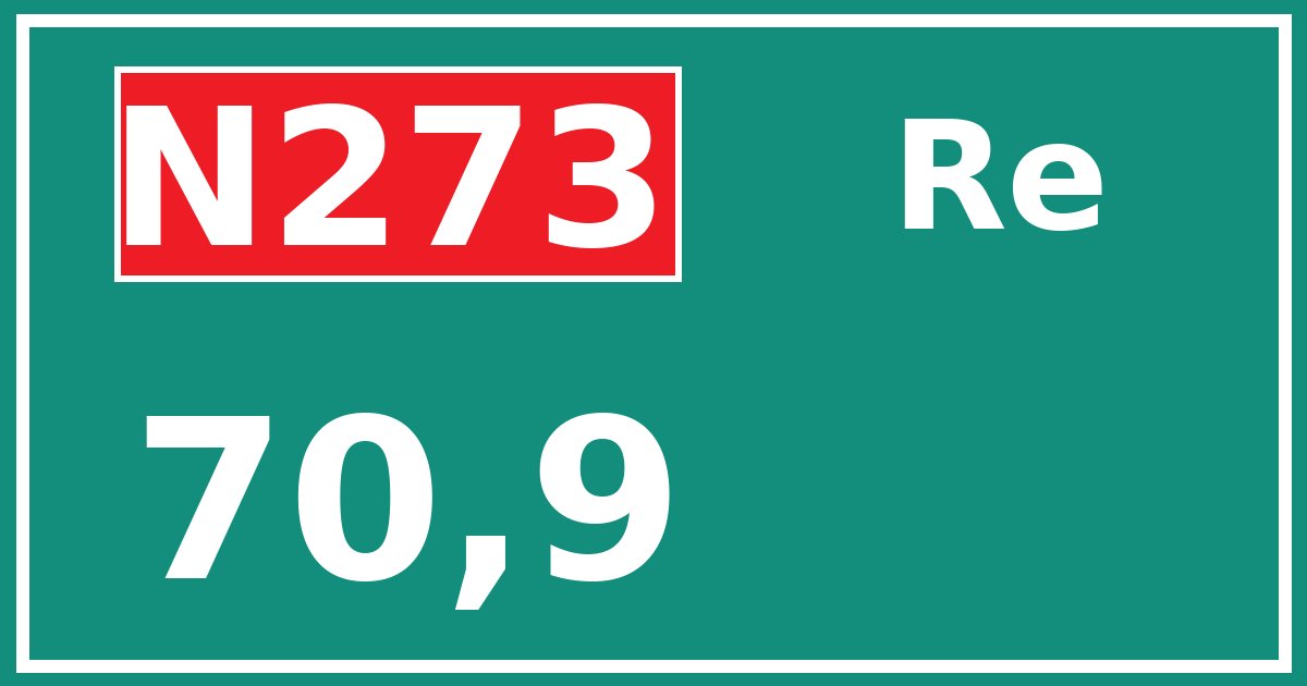 Hectometerbord N273 70,9 zijde Re