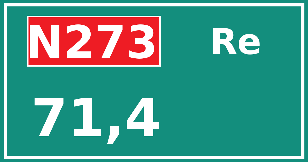 Hectometerbord N273 71,4 zijde Re