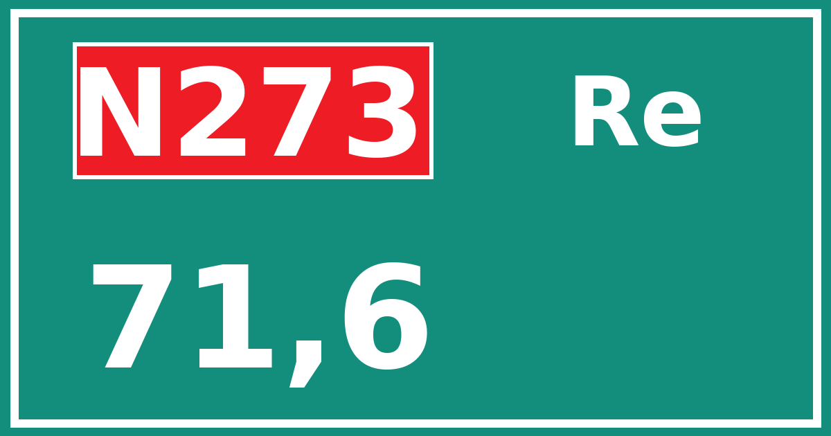 Hectometerbord N273 71,6 zijde Re