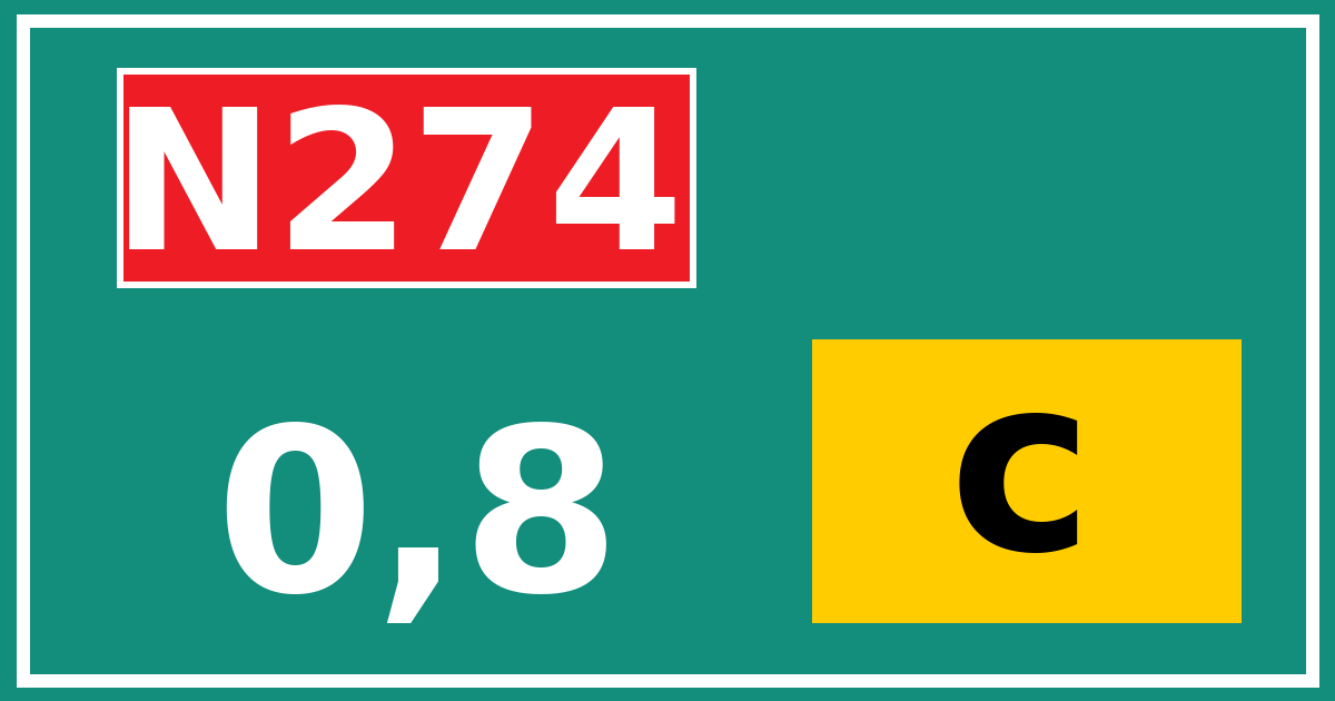 Hectometerbord N274 0,8 letter c