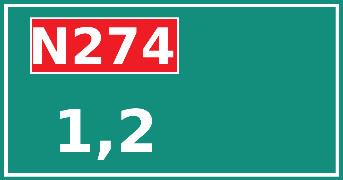 Hectometerbord N274 1,2