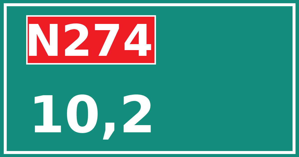Hectometerbord N274 10,2
