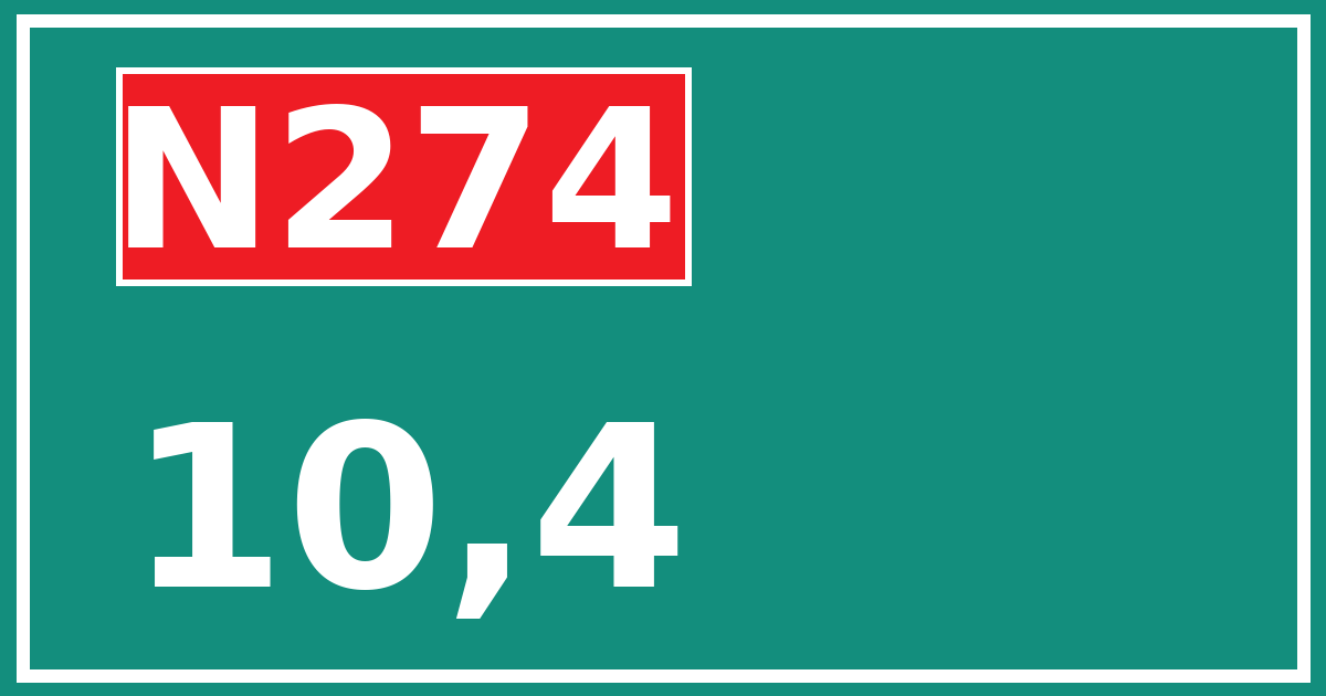 Hectometerbord N274 10,4