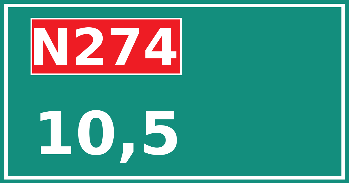 Hectometerbord N274 10,5