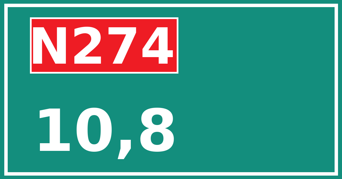 Hectometerbord N274 10,8
